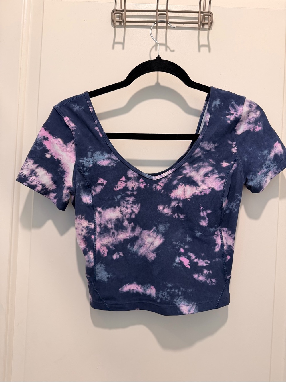 Lululemon Align Tee Short Sleeve Crop Top Circulate Tie Dye Mineral Blue Multi